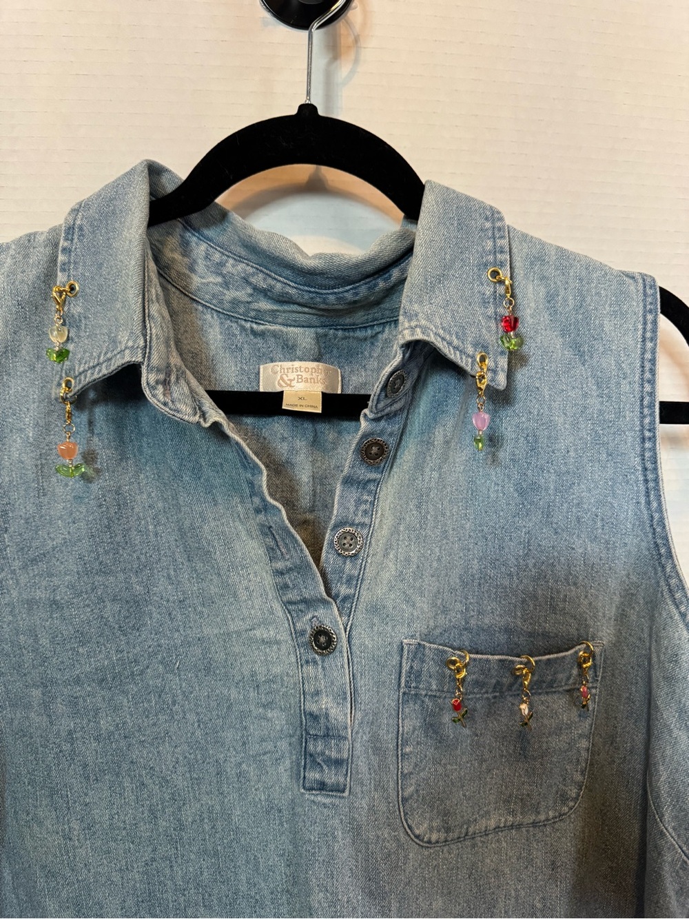 Beaded 90’s Denim Dress Whimsy